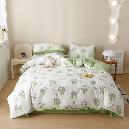 2023新款40支纱全棉13070锁边工艺款四件套系列 星星兔