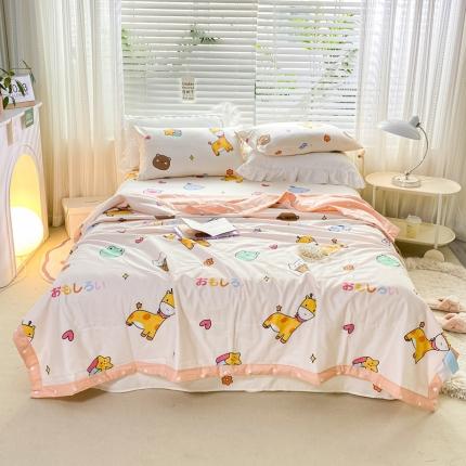 91家纺网 家纺一手货源 找家纺 （总）莱宁    2023直播新款13070喷气全棉夏被四件套空调被子