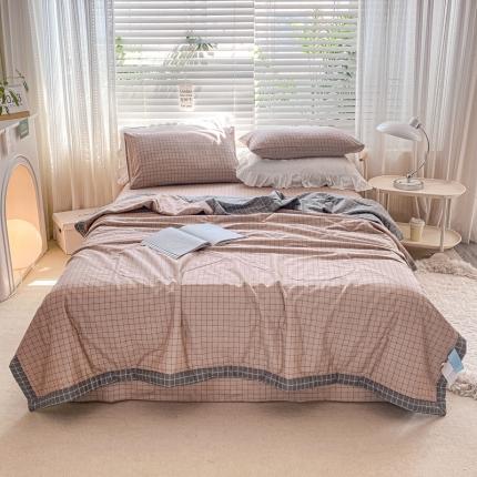 91家纺网 家纺一手货源 找家纺 （总）莱宁    2023直播新款13070喷气全棉夏被四件套空调被子