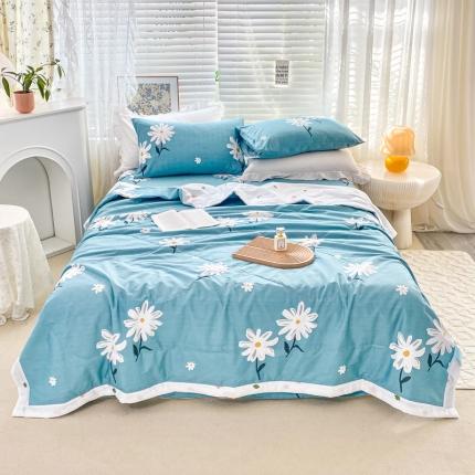 91家纺网 家纺一手货源 找家纺 （总）莱宁    2023直播新款13070喷气全棉夏被四件套空调被子