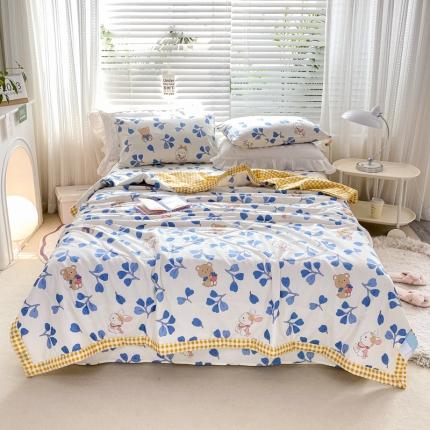 91家纺网 家纺一手货源 找家纺 （总）莱宁    2023直播新款13070喷气全棉夏被四件套空调被子