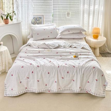 91家纺网 家纺一手货源 找家纺 （总）莱宁    2023直播新款13070喷气全棉夏被四件套空调被子