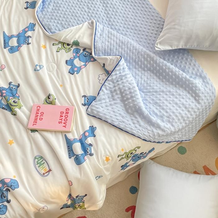 91家纺网 家纺一手货源 找家纺 大彩家居2023凉感丝豆豆被夏被被子夏凉被空调被 怪兽大学