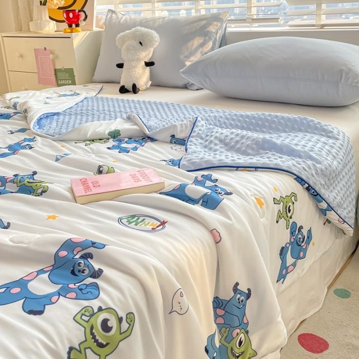 91家纺网 家纺一手货源 找家纺 大彩家居2023凉感丝豆豆被夏被被子夏凉被空调被 怪兽大学