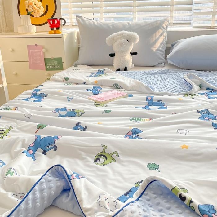 91家纺网 家纺一手货源 找家纺 大彩家居2023凉感丝豆豆被夏被被子夏凉被空调被 怪兽大学