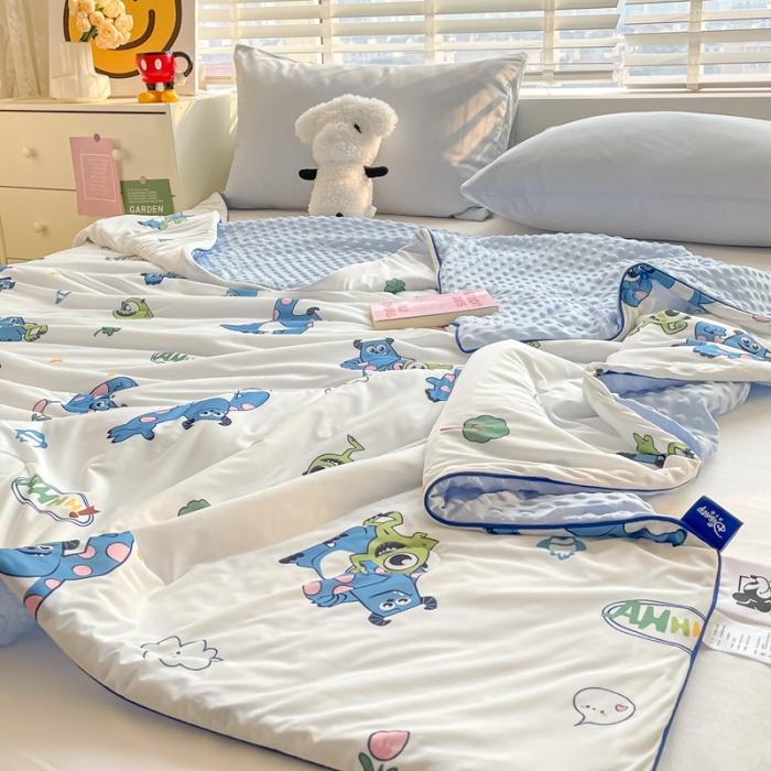 91家纺网 家纺一手货源 找家纺 大彩家居2023凉感丝豆豆被夏被被子夏凉被空调被 怪兽大学