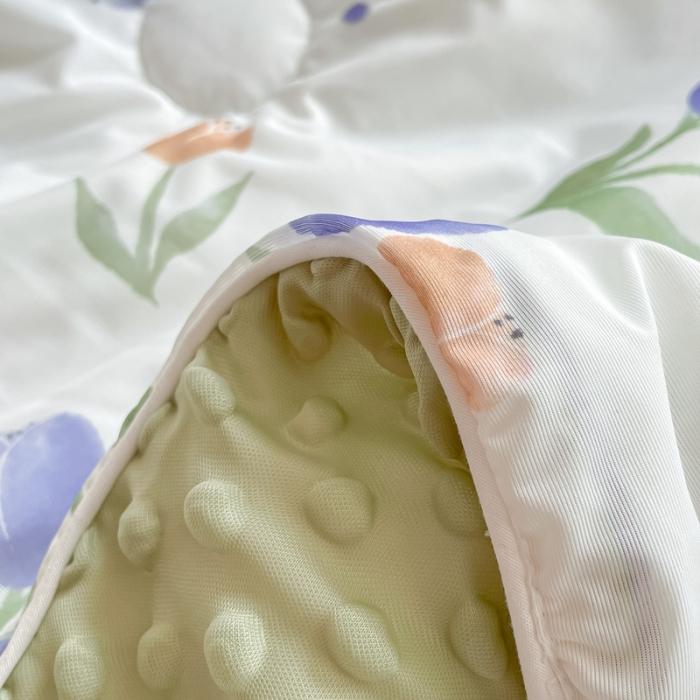 91家纺网 家纺一手货源 找家纺 大彩家居2023凉感丝豆豆被夏被被子夏凉被空调被 花沫