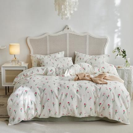 91家纺网 家纺一手货源 找家纺 （总）荣轩家居 2023新款A类全棉双层纱印花四件套