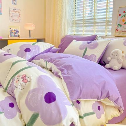 91家纺网 家纺一手货源 找家纺 芷卧 2025新款13372全棉碎花小清新四件套 安琦