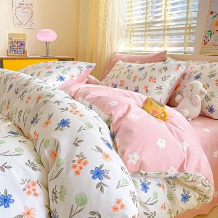 91家纺网 家纺一手货源 找家纺 芷卧 2025新款13372全棉碎花小清新四件套 白露