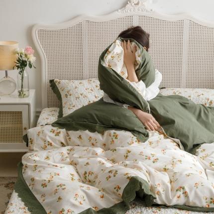 91家纺网 家纺一手货源 找家纺 (总) 富瑞阁 2024新款全棉水洗柔小棉床盖四件套