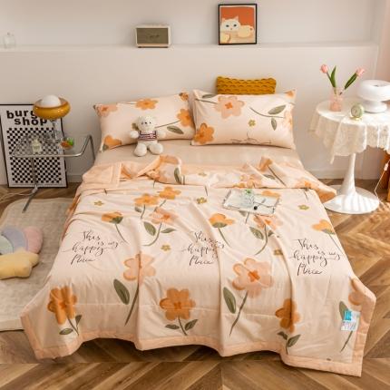 91家纺网 家纺一手货源 找家纺 瑜珠 2025新款双面全棉印花夏被夏凉被空调被子 春日暖阳