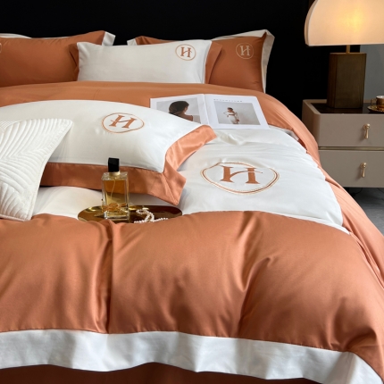 91家纺网 家纺一手货源 找家纺 奥汀洛2024新品工艺款水洗冰丝真丝刺绣直播四件套