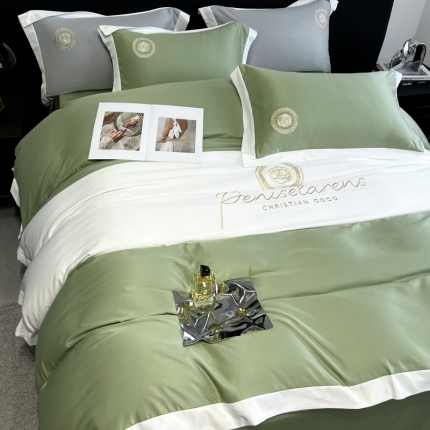 91家纺网 家纺一手货源 找家纺 奥汀洛2024新品工艺款水洗冰丝真丝刺绣直播四件套