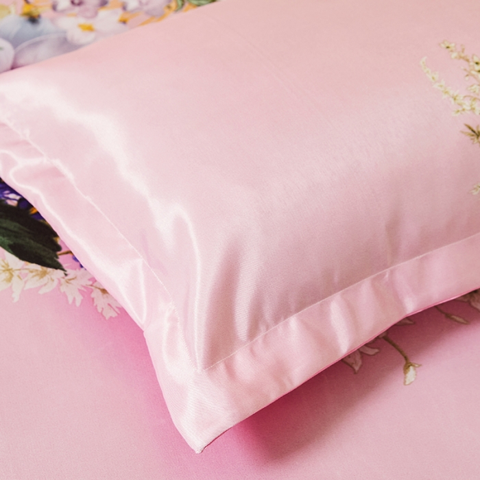 91家纺网 家纺一手货源 找家纺 艾裙海 2025新款冰丝凉席三件套系列-床裙款 春香满园-粉