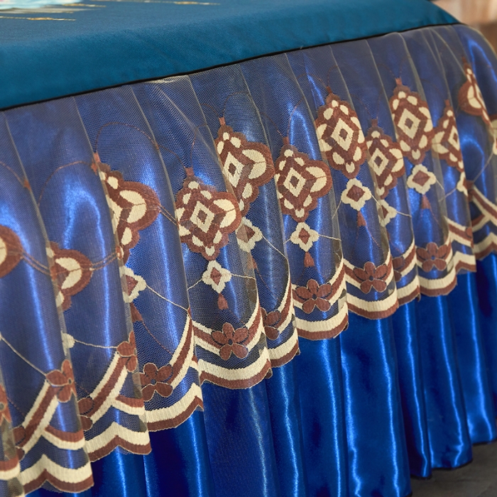 91家纺网 家纺一手货源 找家纺 艾裙海 2025新款冰丝凉席三件套系列-床裙款 富贵人生