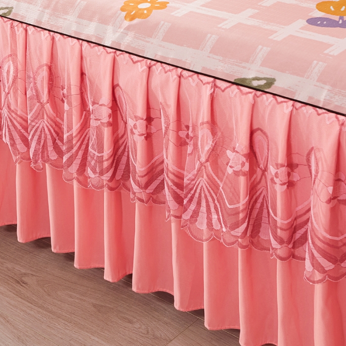 91家纺网 家纺一手货源 找家纺 艾裙海 2025新款冰丝凉席三件套系列-床裙款 樱桃