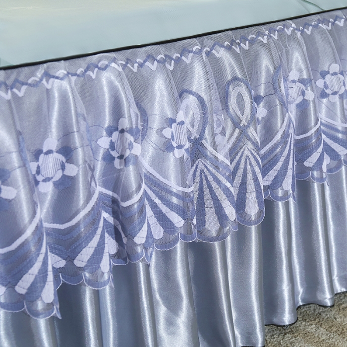 91家纺网 家纺一手货源 找家纺 艾裙海 2025新款冰丝凉席三件套系列-床裙款 雅兰花开