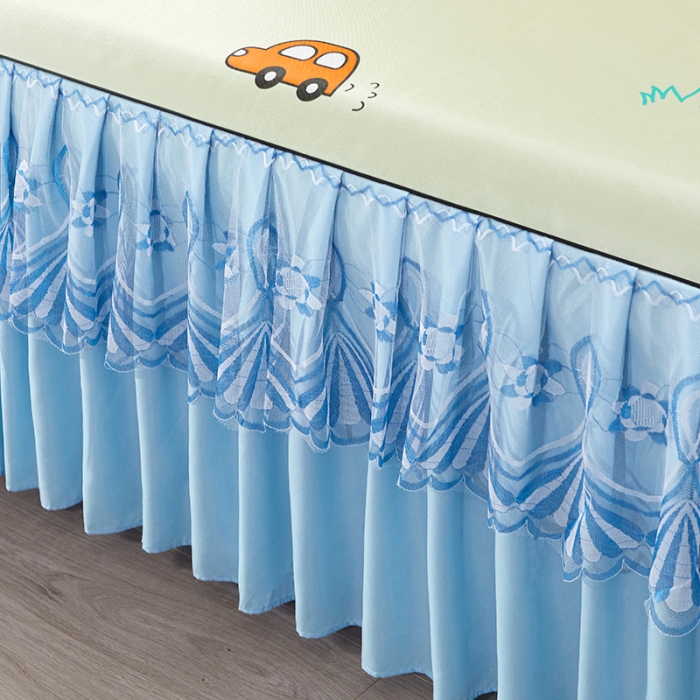 91家纺网 家纺一手货源 找家纺 艾裙海 2025新款冰丝凉席三件套系列-床裙款 小恐龙