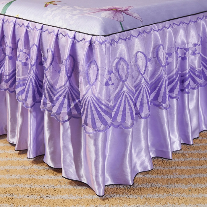 91家纺网 家纺一手货源 找家纺 艾裙海 2025新款冰丝凉席三件套系列-床裙款 琼芝玉叶