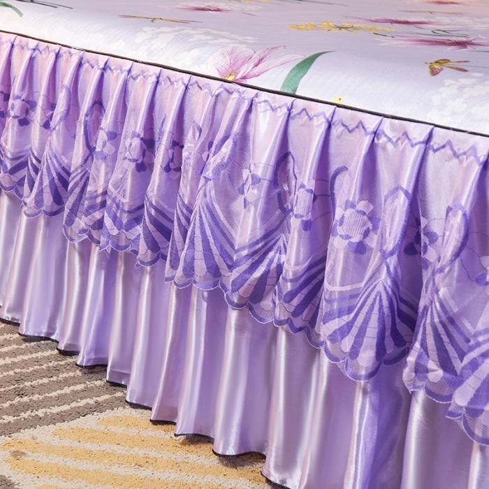 91家纺网 家纺一手货源 找家纺 艾裙海 2025新款冰丝凉席三件套系列-床裙款 琼芝玉叶