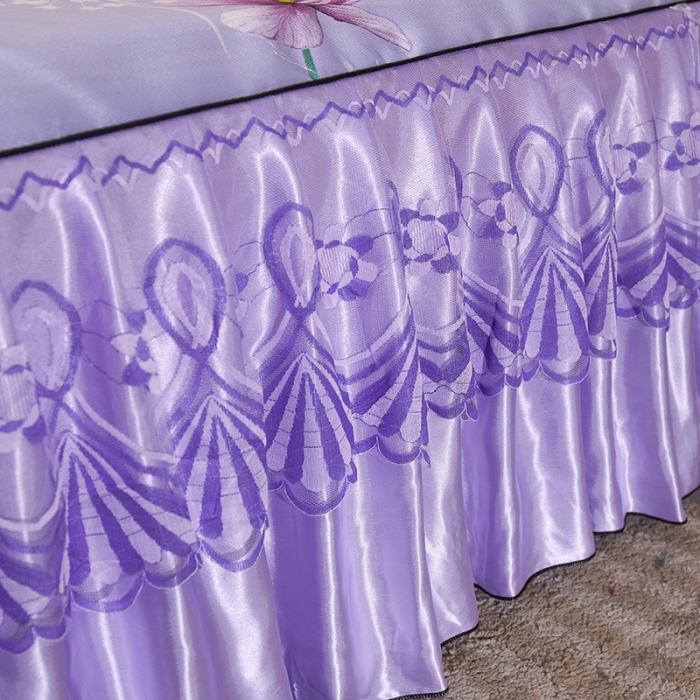 91家纺网 家纺一手货源 找家纺 艾裙海 2025新款冰丝凉席三件套系列-床裙款 琼芝玉叶