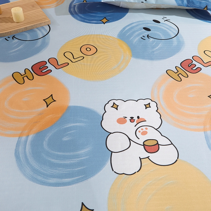 91家纺网 家纺一手货源 找家纺 艾裙海 2025新款冰丝凉席三件套系列-床裙款 萌萌熊