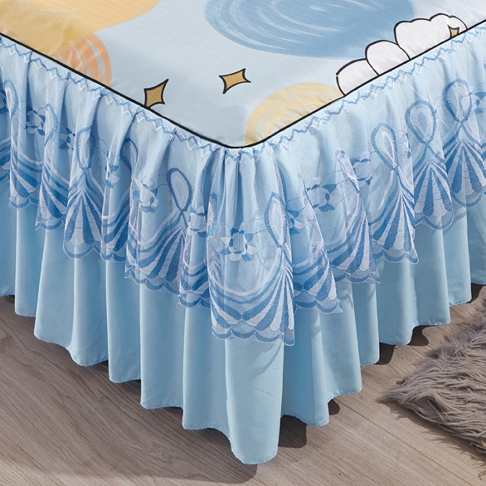 91家纺网 家纺一手货源 找家纺 艾裙海 2025新款冰丝凉席三件套系列-床裙款 萌萌熊