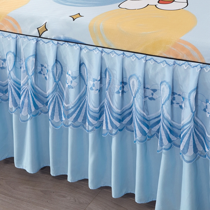 91家纺网 家纺一手货源 找家纺 艾裙海 2025新款冰丝凉席三件套系列-床裙款 萌萌熊