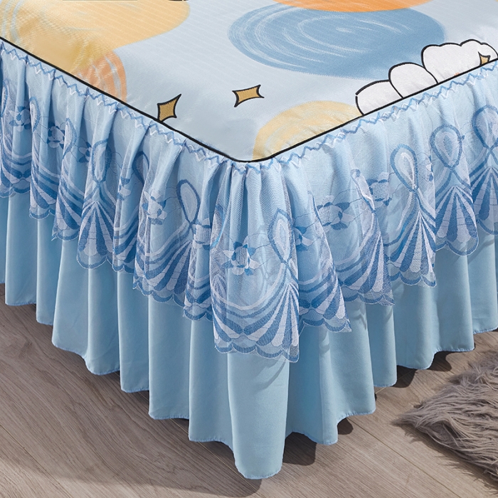 91家纺网 家纺一手货源 找家纺 艾裙海 2025新款冰丝凉席三件套系列-床裙款 萌萌熊