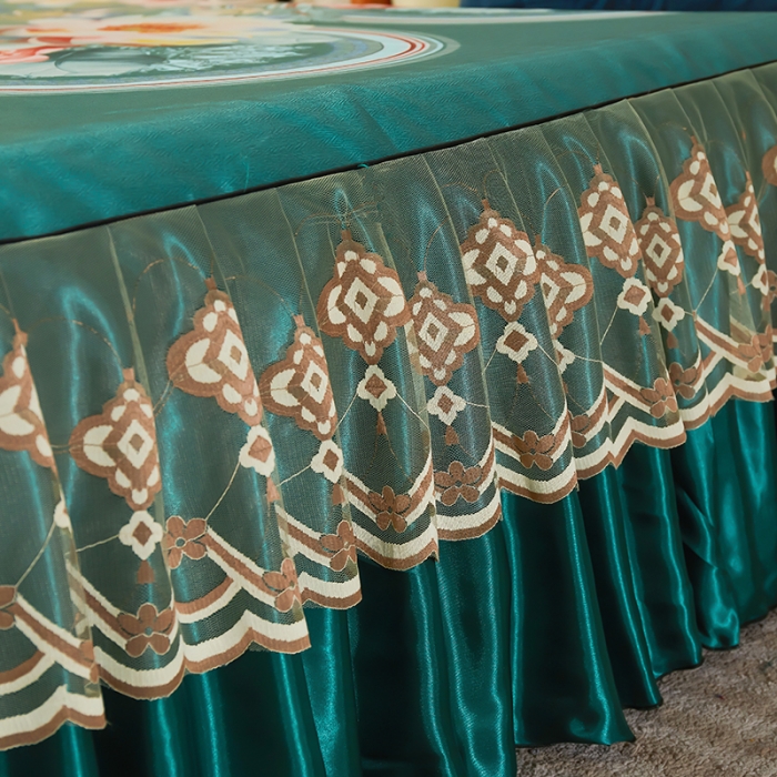 91家纺网 家纺一手货源 找家纺 艾裙海 2025新款冰丝凉席三件套系列-床裙款 落英缤纷