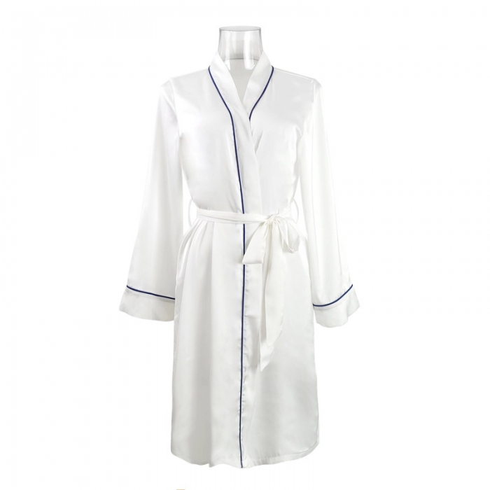 91家纺网 家纺一手货源 找家纺 （总）洛兰沙 夏季新款女士酒店性感开衫睡袍高端轻奢仿真丝面料睡衣家居服