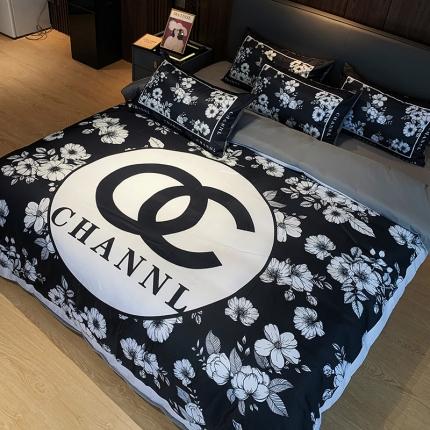 91家纺网 家纺一手货源 找家纺 （总）色鬼布艺 2023新款水洗真丝大牌风四件套