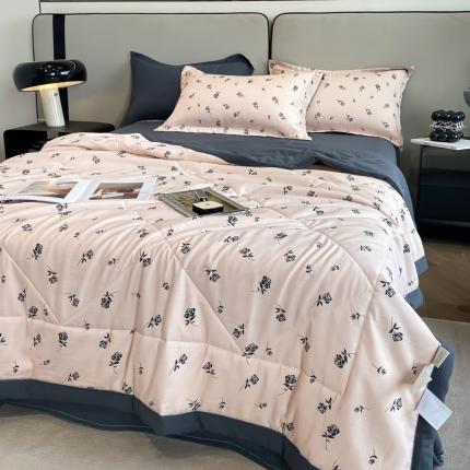 91家纺网 家纺一手货源 找家纺 帕拉美拉 2025新款水洗棉麻双层纱大豆夏被 铃兰-玉