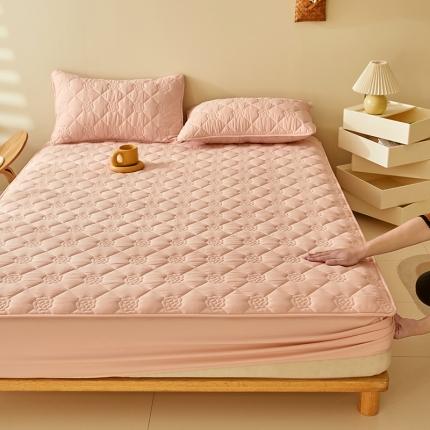 91家纺网 家纺一手货源 找家纺 （总）给笠 2023新款 纯色原棉玉米纤维夹棉床笠