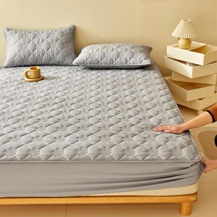 91家纺网 家纺一手货源 找家纺 （总）给笠 2023新款 纯色原棉玉米纤维夹棉床笠