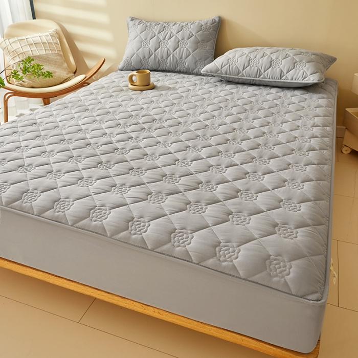 91家纺网 家纺一手货源 找家纺 （总）给笠 2023新款 纯色原棉玉米纤维夹棉床笠