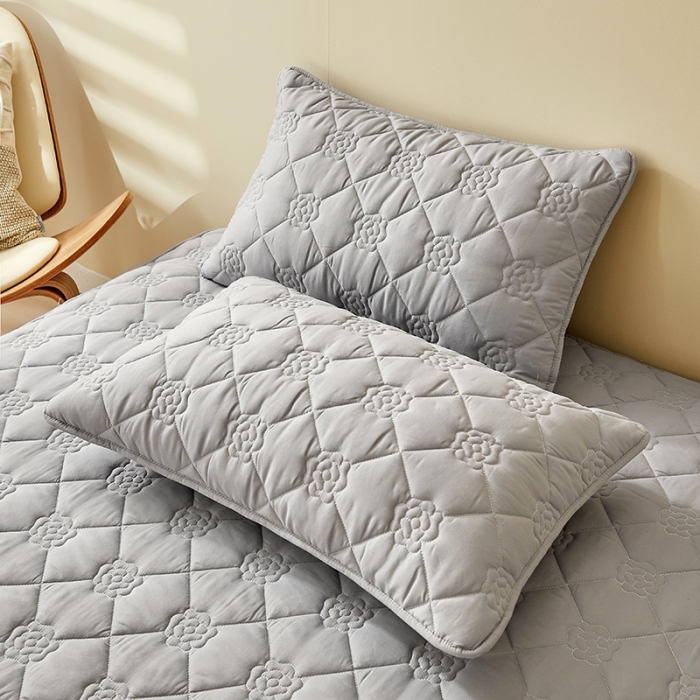 91家纺网 家纺一手货源 找家纺 （总）给笠 2023新款 纯色原棉玉米纤维夹棉床笠