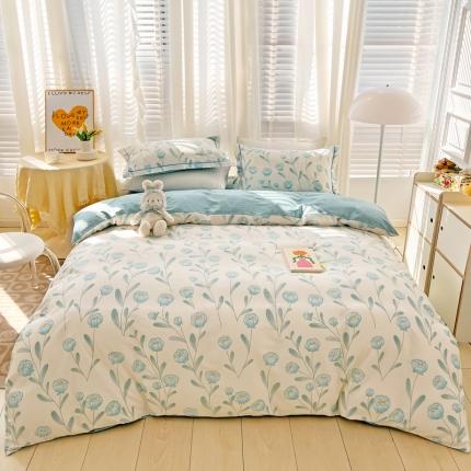 91家纺网 家纺一手货源 找家纺 （总）乐童 2024网红直播爆款吊边＋一字绣工艺款四件套（五）