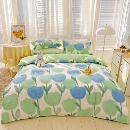 91家纺网 家纺一手货源 找家纺 （总）乐童 2024网红直播爆款吊边＋一字绣工艺款四件套（五）