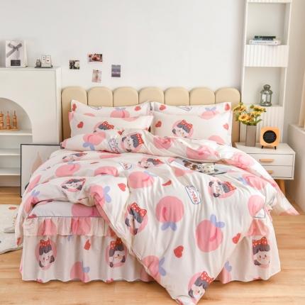 91家纺网 家纺一手货源 找家纺 (总)名优  2023新款13070韩版床裙四件套