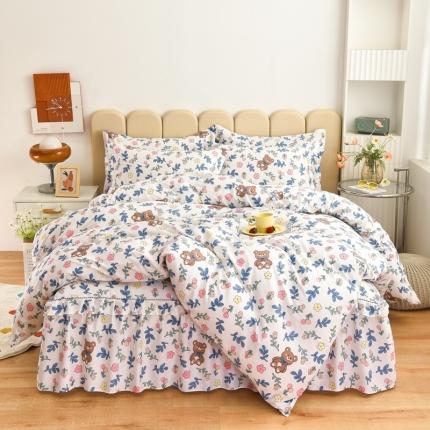 91家纺网 家纺一手货源 找家纺 (总)名优  2023新款13070韩版床裙四件套