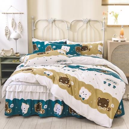 91家纺网 家纺一手货源 找家纺 (总)名优  2023新款13070韩版床裙四件套