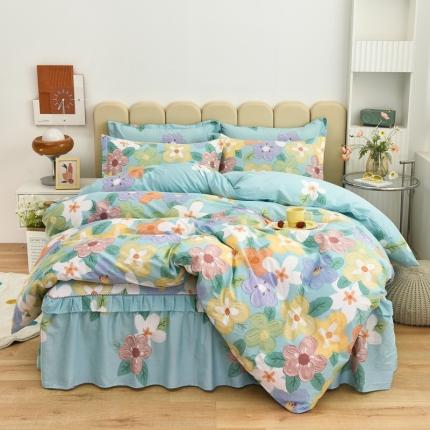 91家纺网 家纺一手货源 找家纺 (总)名优  2023新款13070韩版床裙四件套