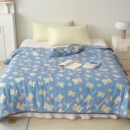 91家纺网 家纺一手货源 找家纺 灰鲸 2025新款 A类针织棉夏被 爱心熊仔