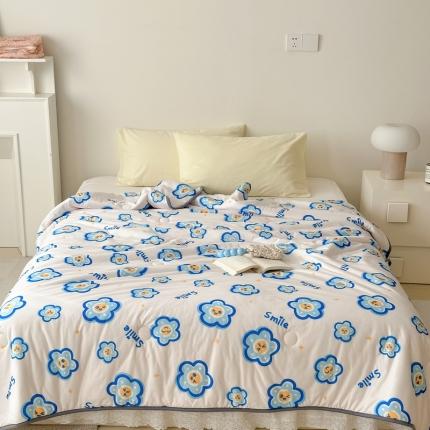 91家纺网 家纺一手货源 找家纺 灰鲸 2025新款 A类针织棉夏被 百变花朵