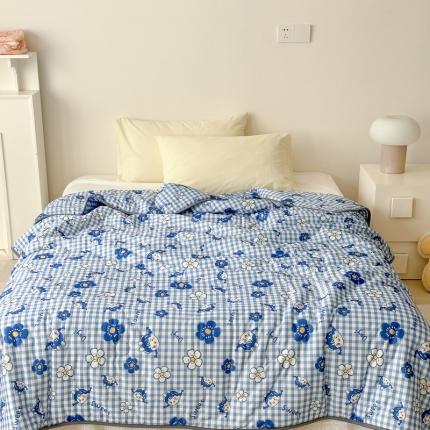 91家纺网 家纺一手货源 找家纺 灰鲸 2025新款 A类针织棉夏被 蓝心公主