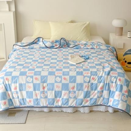 91家纺网 家纺一手货源 找家纺 灰鲸 2025新款 A类针织棉夏被 兔小兜