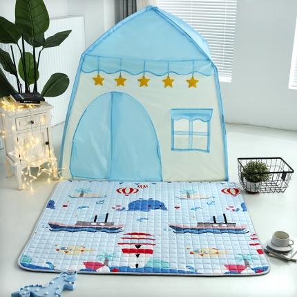 91家纺网 家纺一手货源 找家纺 （总）沁童 2023新款 儿童数码印花卡通加厚帐篷垫