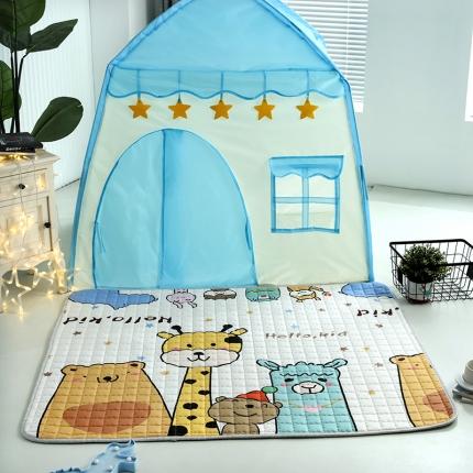 91家纺网 家纺一手货源 找家纺 （总）沁童 2023新款 儿童数码印花卡通加厚帐篷垫